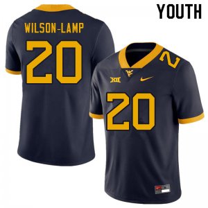 Youth West Virginia Mountaineers NCAA #20 Andrew Wilson-Lamp Navy Authentic Nike Stitched College Football Jersey GS15M31GF